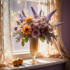 still life with roses and vase