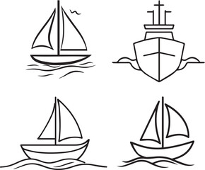Minimalist Sailboat Icons