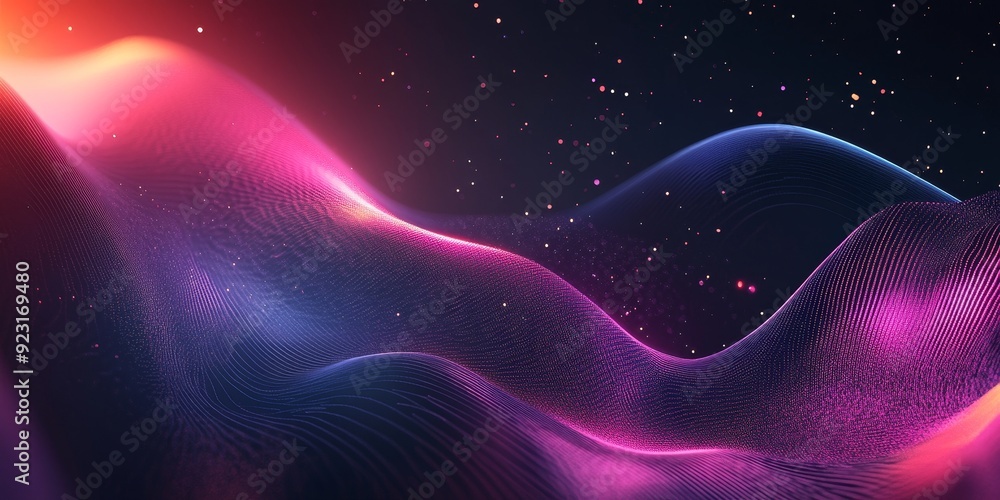 Aufkleber Conceptualize a space-themed background with abstract patterns and light gradients blending seamlessly to create a futuristic and modern texture that embodies the essence of technology