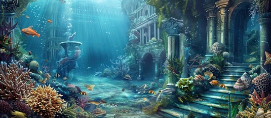Submerged Cityscape: A Fantasy Underwater World