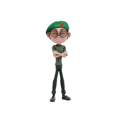 3D character indonesian independence days illustration