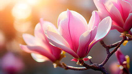 Fototapeta premium there is a close up of a flower on a tree