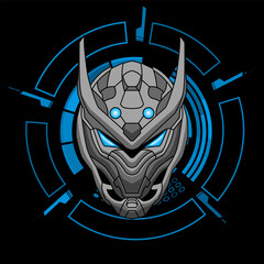 Vector illustration detailed Robot head. Vector eps 10