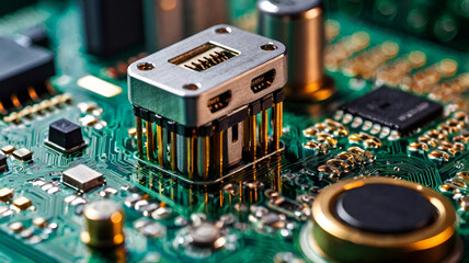 Abstract circuit board with a lot of micro chips
