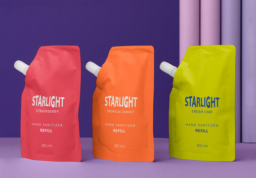 Product Packaging Refill Pouch Bag Mockup