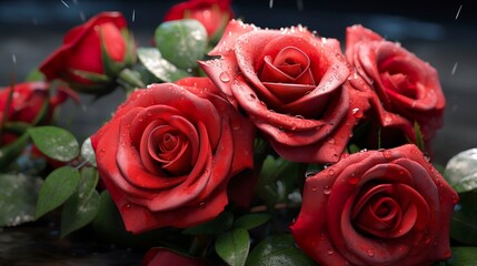 Obraz premium A photo of a bouquet of roses