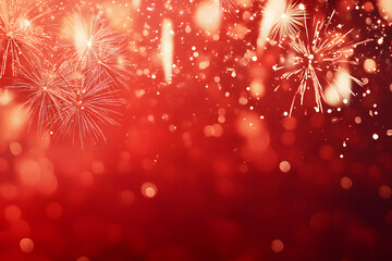 fireworks on a red background