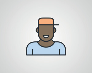 Male Rapper Icon Vector | Dynamic Hip-Hop Artist Character Design