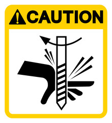 Caution Rotating Cutting Hazard Symbol Sign, Vector Illustration, Isolate On White Background Label .EPS10