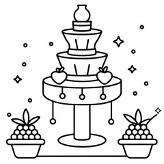 Cute chocolate fountain vector art illustration
