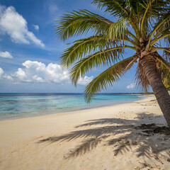 Fototapeta premium tropical beach with coconut palm trees