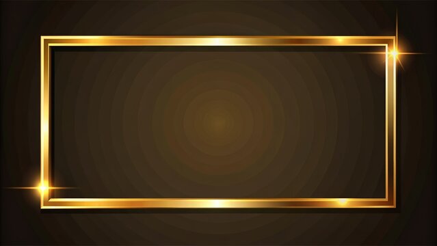 Luxurious gold frame with a sleek rectangle design for elegant web presentations or banners, luxury, gold, rectangle, frame