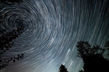 A composite of multiple images of the Milky Way night sky to form the artistic impression of stars...