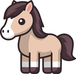 Cute Horse Cartoon Mascot Illustration