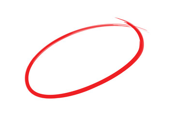 hand drawn red circle. brush drawn highlight marker. transparent png and vector illustration.