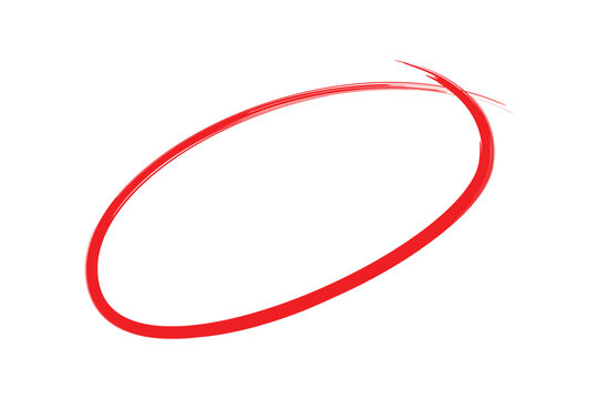 hand drawn red circle. brush drawn highlight marker. transparent png and vector illustration.
