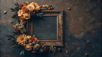 photo frame with flowers
