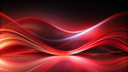 Abstract futuristic background with red wave shapes representing motion and modernity, Futuristic, Abstract, Red