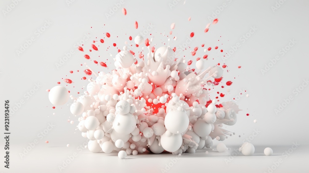 Poster a detailed illustration of explosion and fire effects, rendered with precision against a plain white