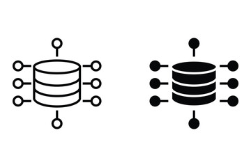 Simple set of big data, database, cloud computing, server, network vector line icons. web, app and mobile concept.