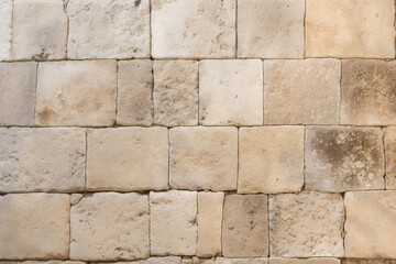 Naklejka premium Processed collage of ancient yellow block wall texture. Background for banner, backdrop or texture