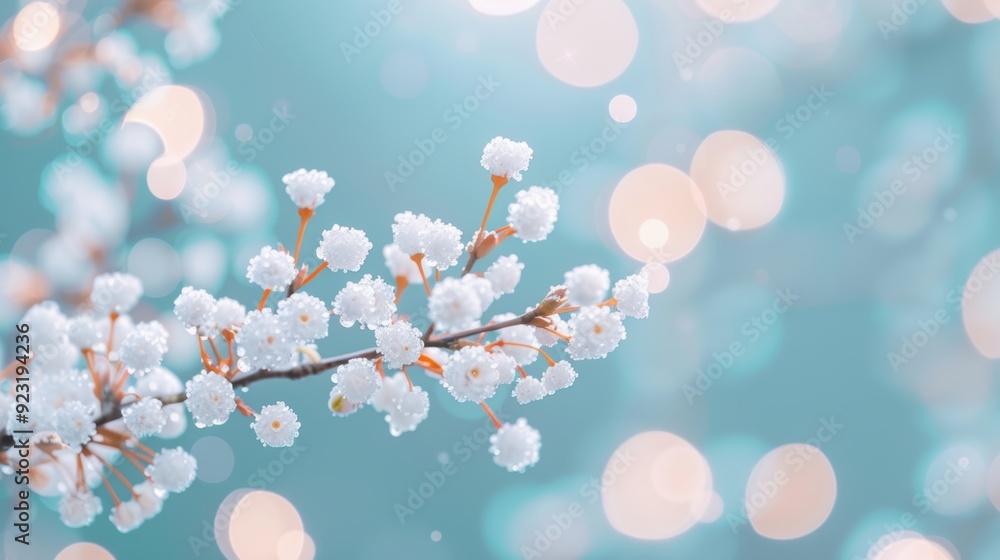 Poster artistic bokeh and blur effects form a mesmerizing pattern against a plain white background, providi