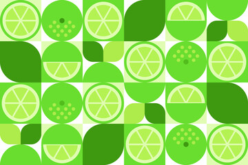 Abstract lemon geometric seamless pattern. Yellow lemon mosaic texture. Vector illustration for background