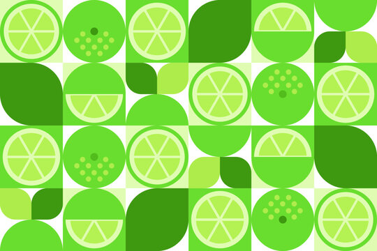 Abstract lemon geometric seamless pattern. Yellow lemon mosaic texture. Vector illustration for background