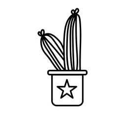 Cactus Line Han Drawn