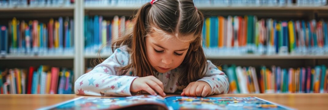 Child engaging with puzzles in a library Brilliant student developing critical thinking through complex challenges Benefits of regular practice