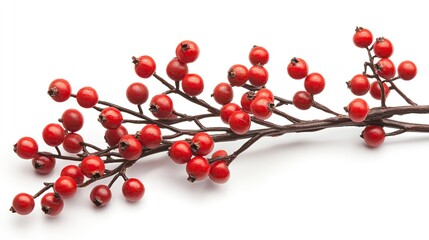 A branch featuring clusters of vibrant red berries, highlighting their vivid color and natural setting.