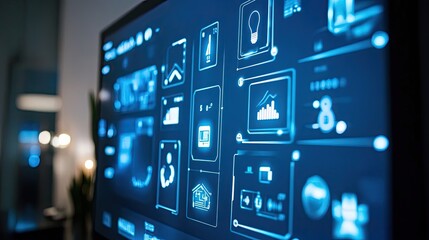 Fototapeta premium Smart Home Control Interface on a Monitor