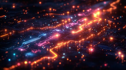 Obraz premium Futuristic background design with cyberpunk aesthetic. 