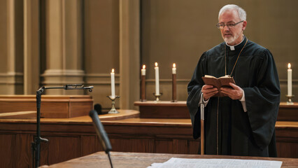 Sunday sermon by preacher portrait of a man