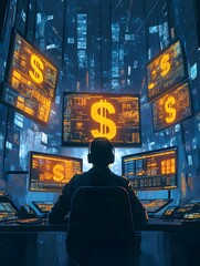 Obraz premium People are working on hardwere about finance and economics in a room at night.
