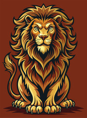 retro lion king t-shirt vector design