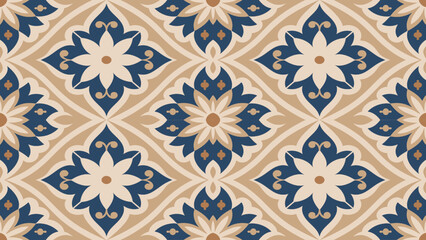 Oriental vector damask pattern. Talavera pottery. Azulejos portugal. Turkish ornament. Spanish porcelain. Ceramic tableware, folk print. Ethnic background. Mediterranean wallpaper.  Talavera pottery.