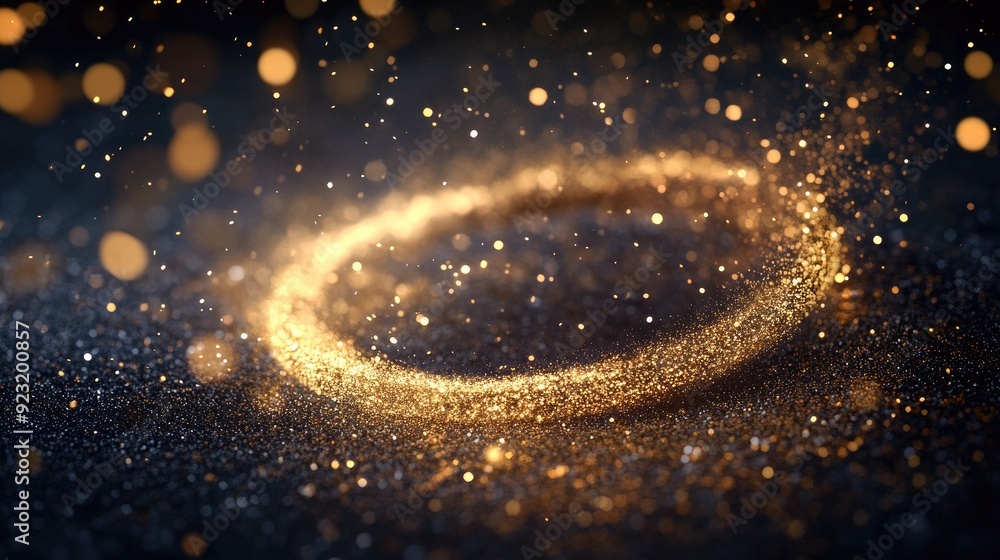 Aufkleber floating circle of glitter, creating a dazzling effect with its sparkling, ethereal appearance.