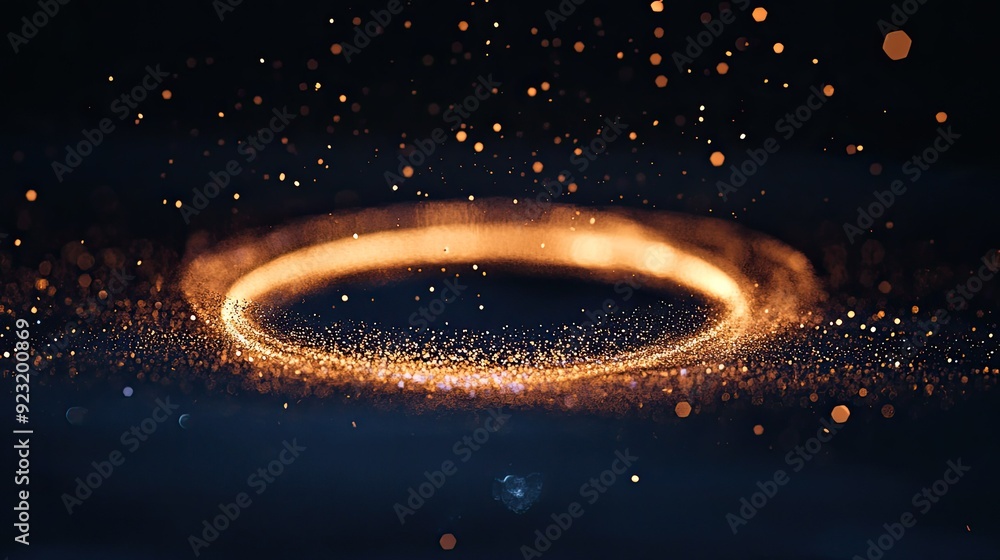 Aufkleber floating circle of glitter, creating a dazzling effect with its sparkling, ethereal appearance.
