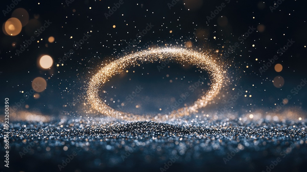 Aufkleber floating circle of glitter, creating a dazzling effect with its sparkling, ethereal appearance.