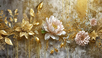 golden christmas branches, Elegant Floral Splendor