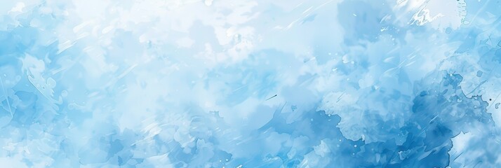 Fototapeta premium Light Blue Watercolor. Abstract Background with Copy Space for Text or Image. Sky and Cloud Inspired Design