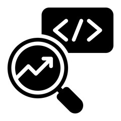 seo development, search engine, optimization, programming, coding, seo, automation solid or glyph icon