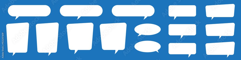 Poster set of speech bubbles. speak bubble text, cartoon chatting box, message box. blank empty speech bubb
