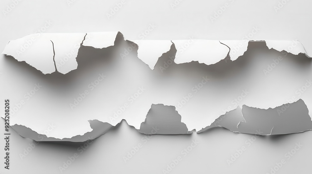 Poster cut-out paper with clean edges and sharp lines, floating on a white background, showcasing a uniform