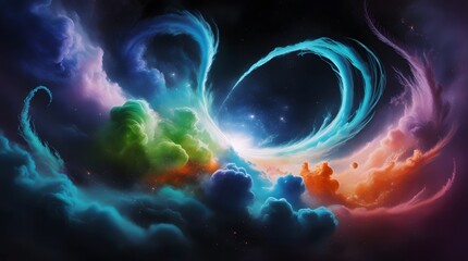 Colorful space galaxy cloud nebula. Stary night cosmos. Universe science astronomy. Supernova background wallpaper