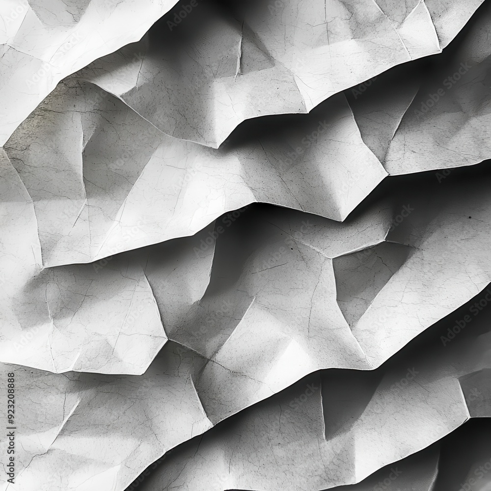 Poster close-up of folded paper texture with visible creases and natural shadows, detailed folds with sharp