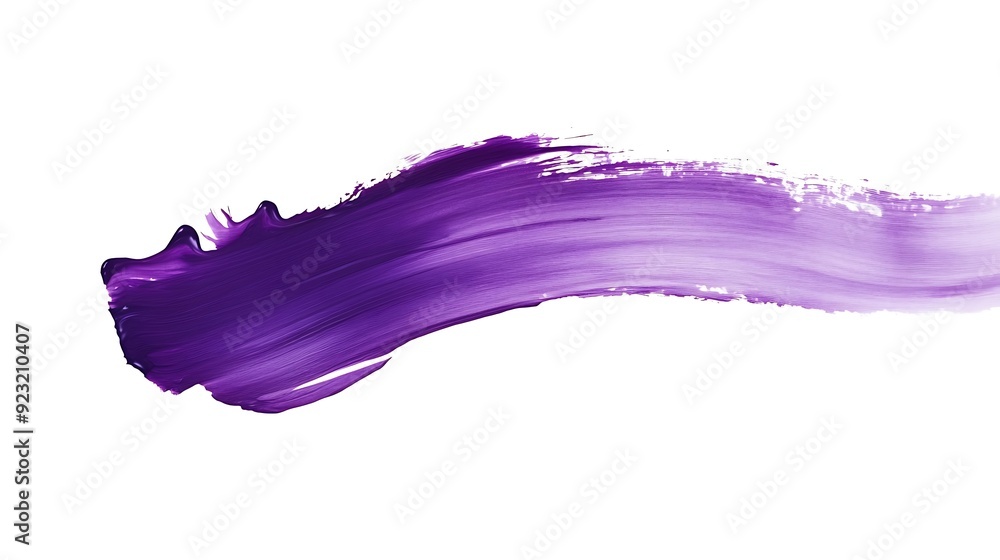 Wall mural A vibrant stroke of purple paint on a white background, perfect for creative projects and artistic themes. 