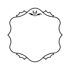 Hand drawn Halloween frame template design.