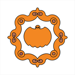Hand drawn Halloween frame template design.
